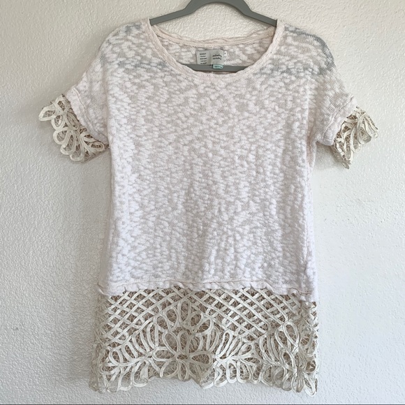 Saturday Sunday Anthro Crochet Slub Knit Top - Picture 6 of 8